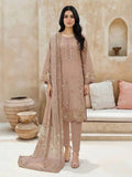 3 Piece Satin Suit-Embroidered (Unstitched)