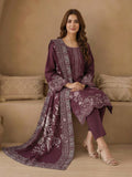 3 Piece Satin Suit-Embroidered (Unstitched)