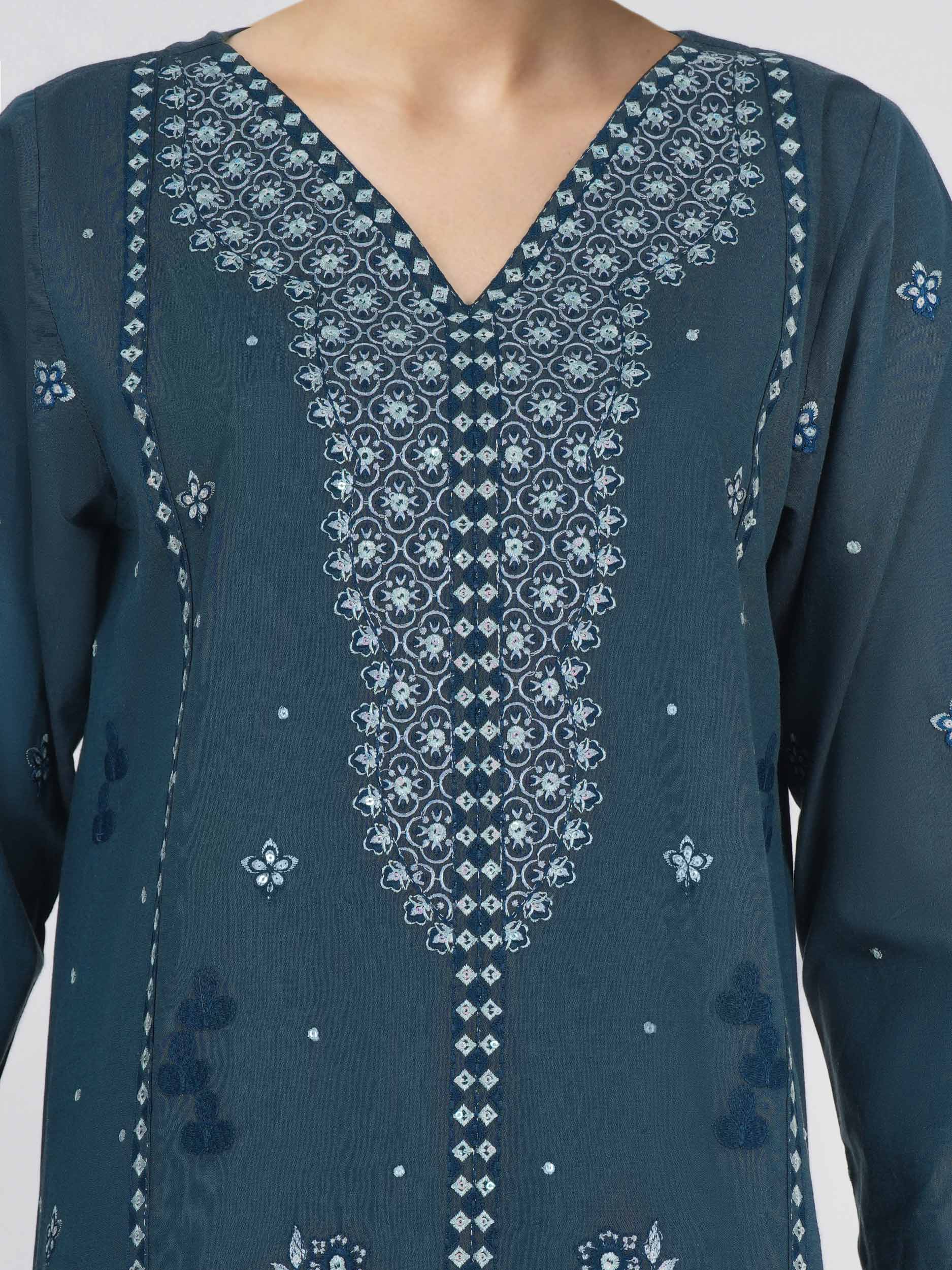 3 Piece Yarn Dyed Suit- Embroidered (Unstitched)