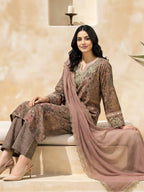 3 Piece Lawn Slub Suit-Embroidered (Unstitched)