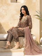 3 Piece Lawn Slub Suit-Embroidered (Unstitched)