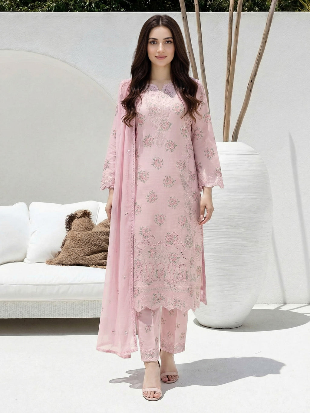 3 Piece Lawn Suit- Embroidered (Unstitched)