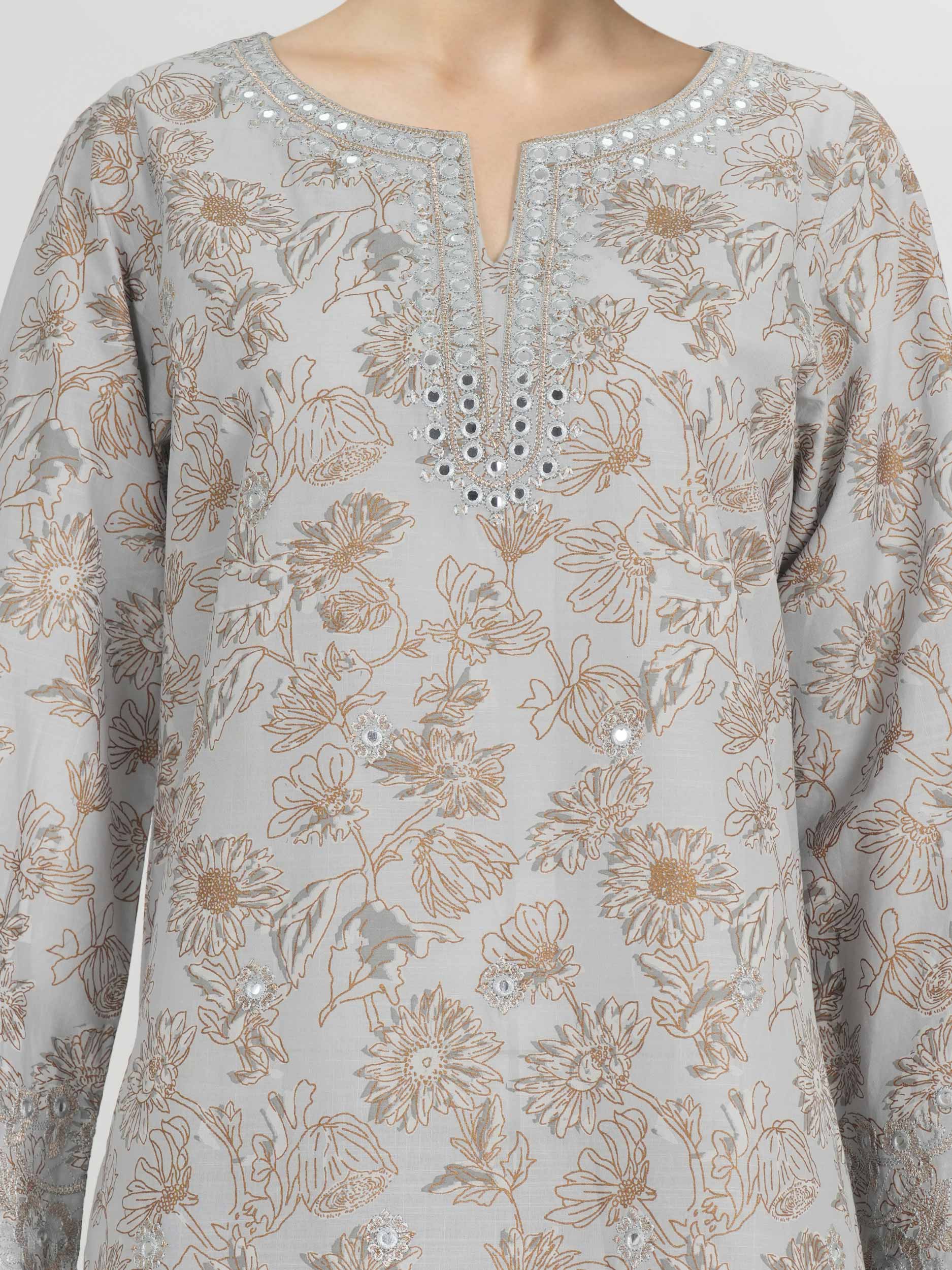 3 Piece Lawn Slub Suit- Embroidered (Unstitched)