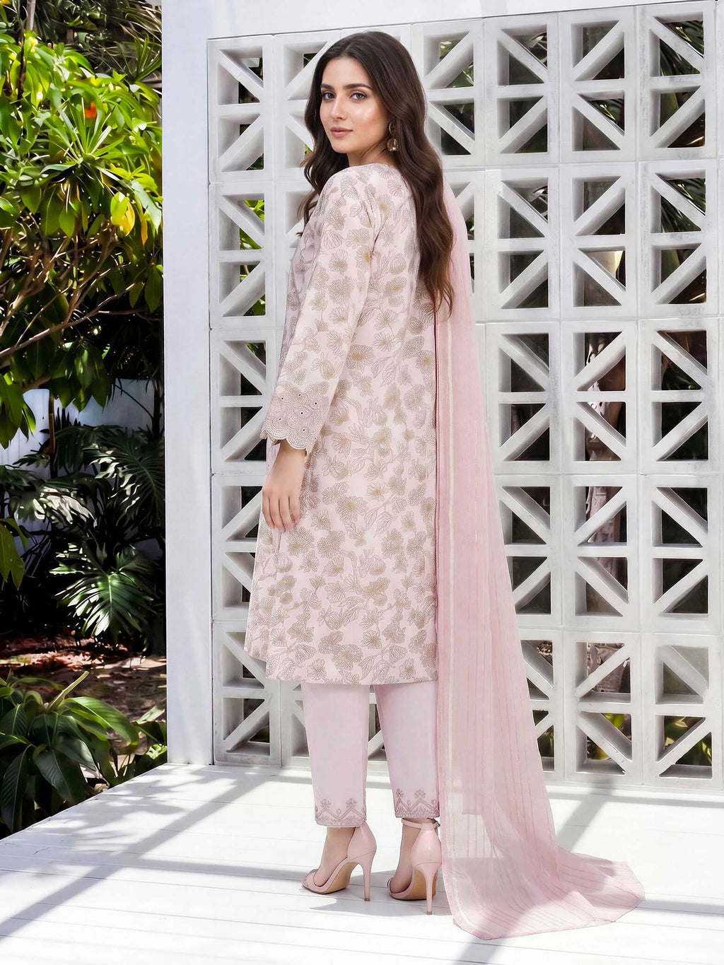 3 Piece Lawn Slub Suit- Embroidered (Unstitched)