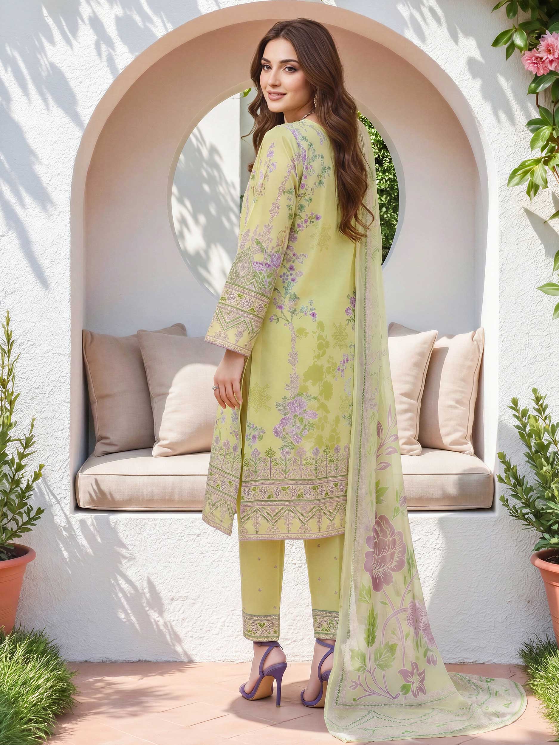 3 Piece Lawn Suit- Embroidered (Unstitched)