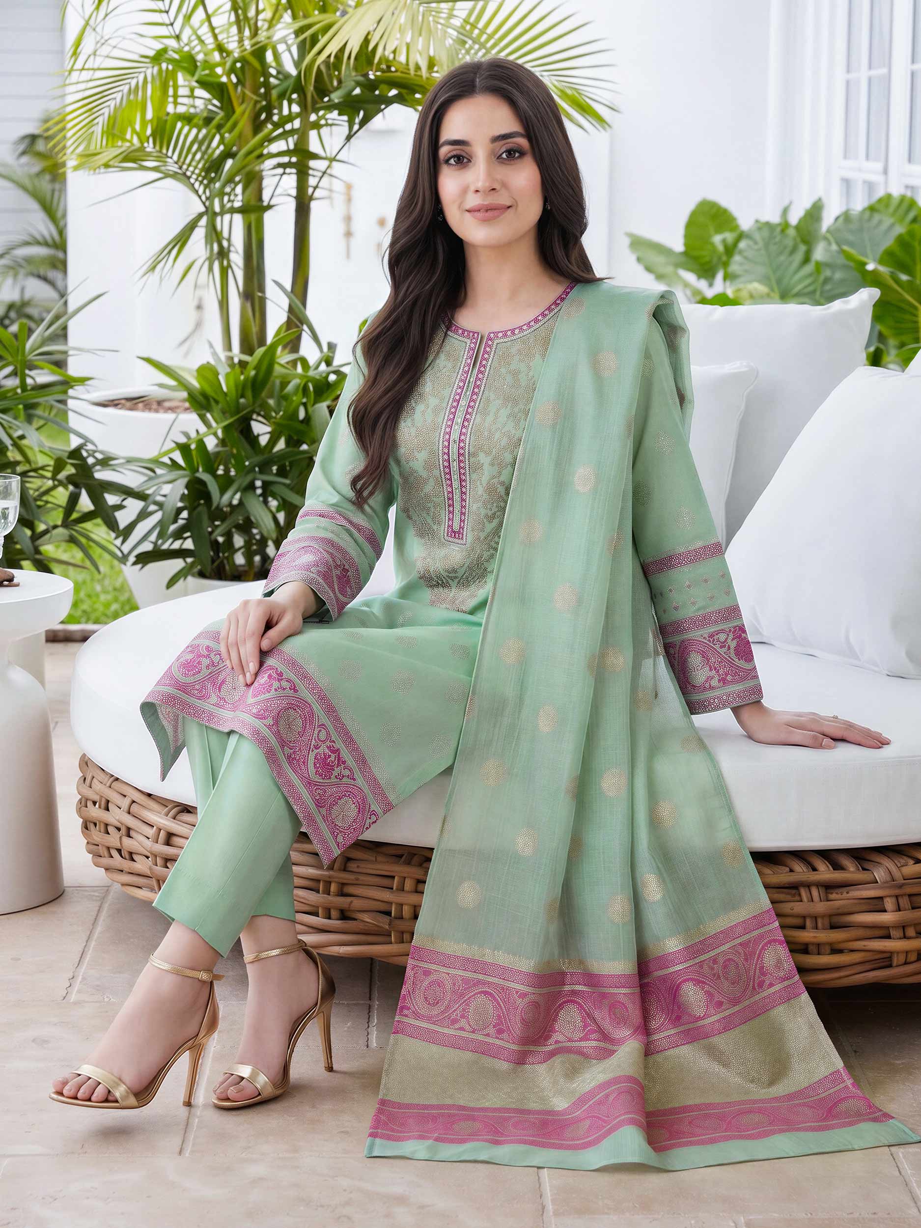 3 Piece Lawn Suit- Embroidered (Unstitched)