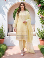 3 Piece Yarn Dyed Suit- Embroidered (Unstitched)