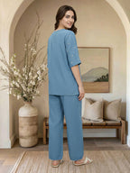 Denim Co-ord set- Embroidered