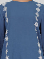 Textured Cotton Co-ord Set- Embroidered