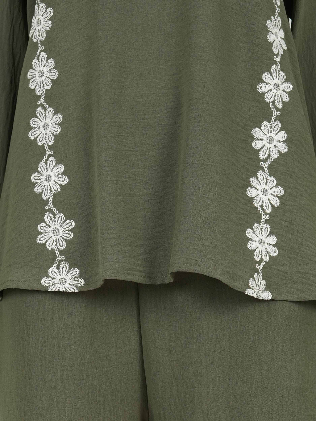Textured Cotton Co-ord Set- Embroidered