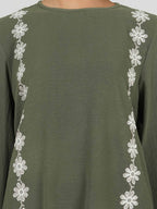 Textured Cotton Co-ord Set- Embroidered