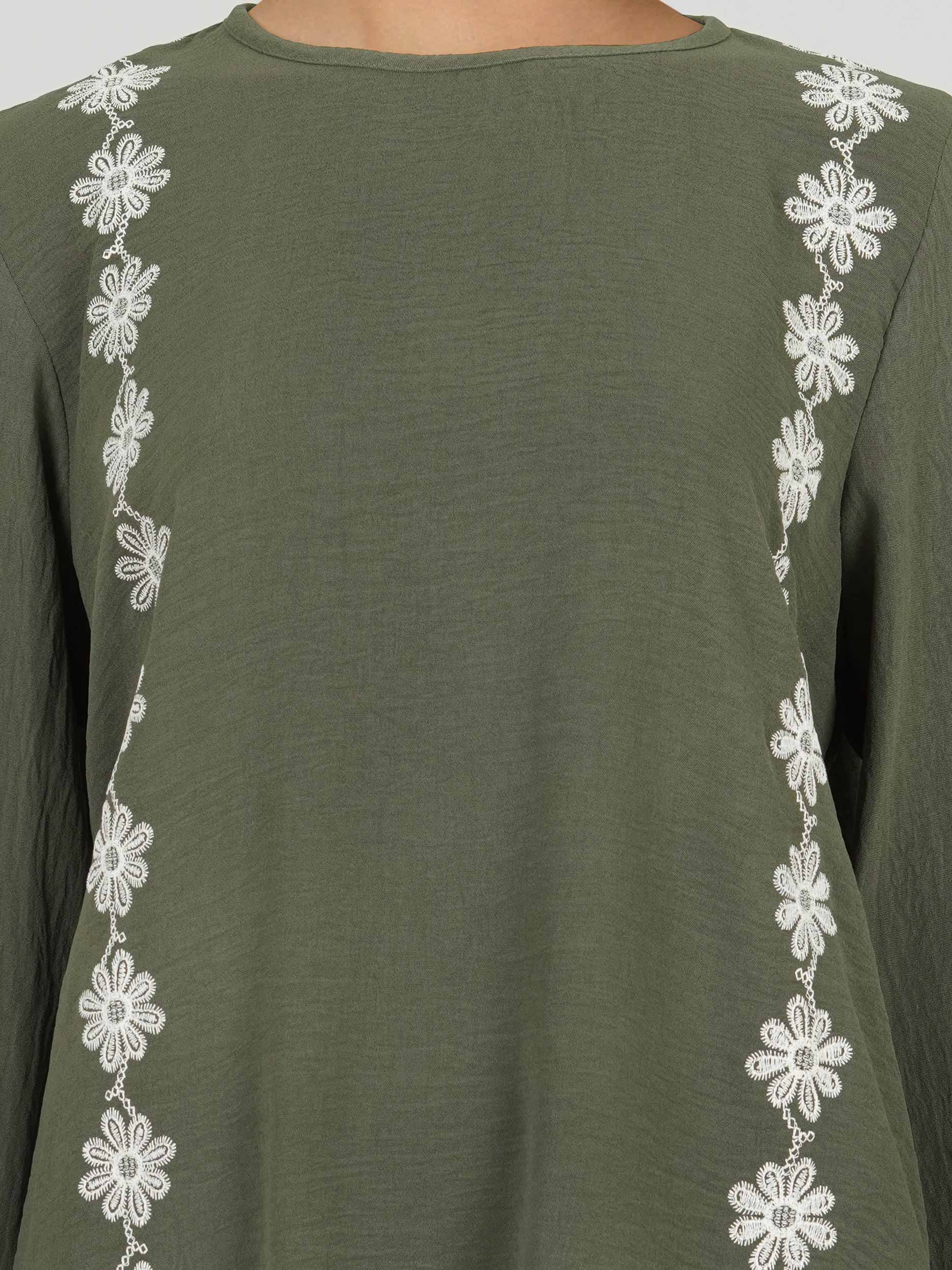 Textured Cotton Co-ord Set- Embroidered