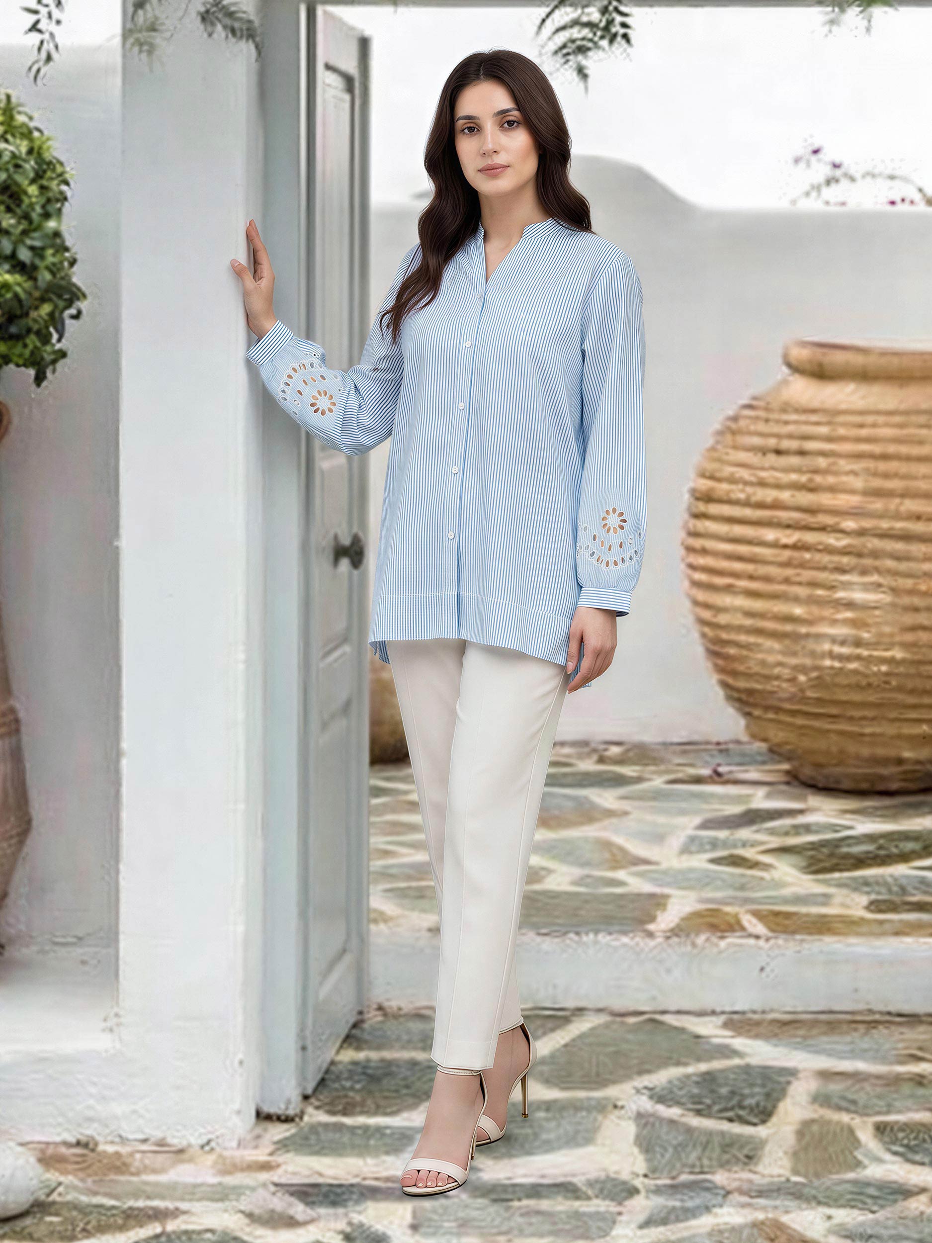Yarn Dyed Top- Embroidered