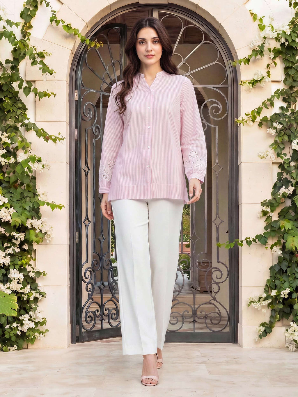 Yarn Dyed Top- Embroidered
