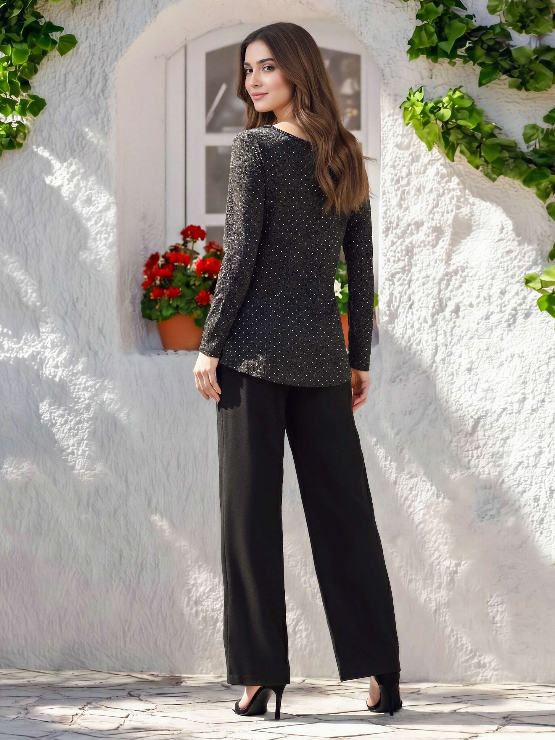 Polyester Viscose Top- Embellished
